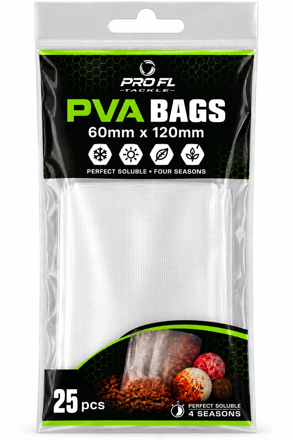 Pungi PVA PRO FL Four Seasons 60x120mm – 25 buc