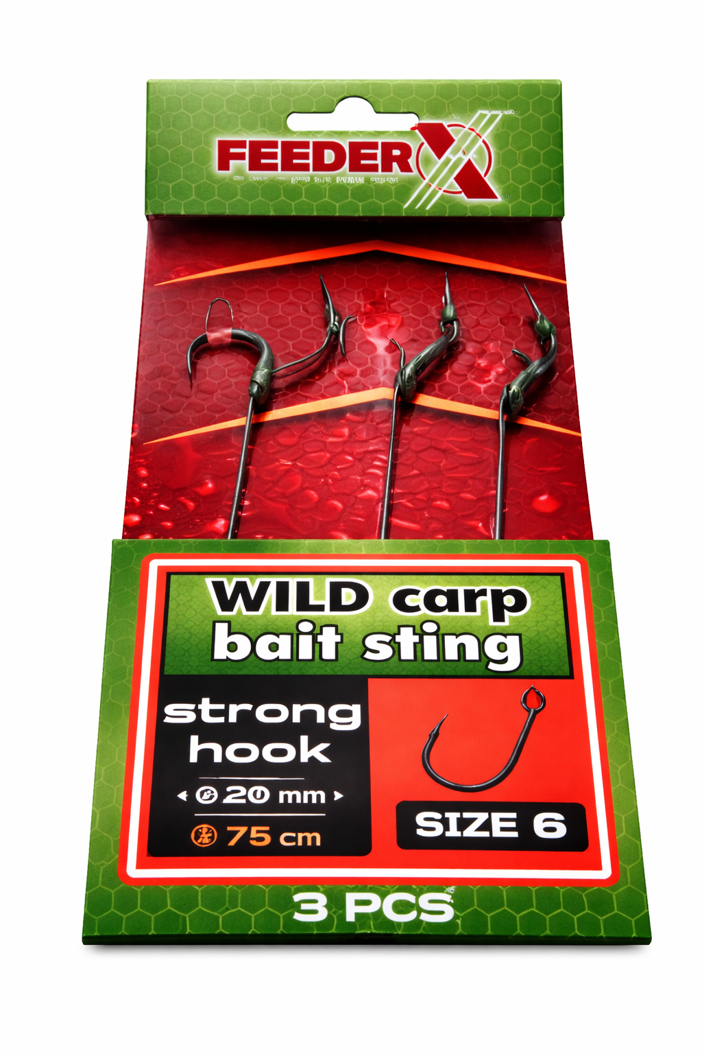 FeederX - Carlige legate FeederX Wild Carp Hook Bait Sting SIZE 8