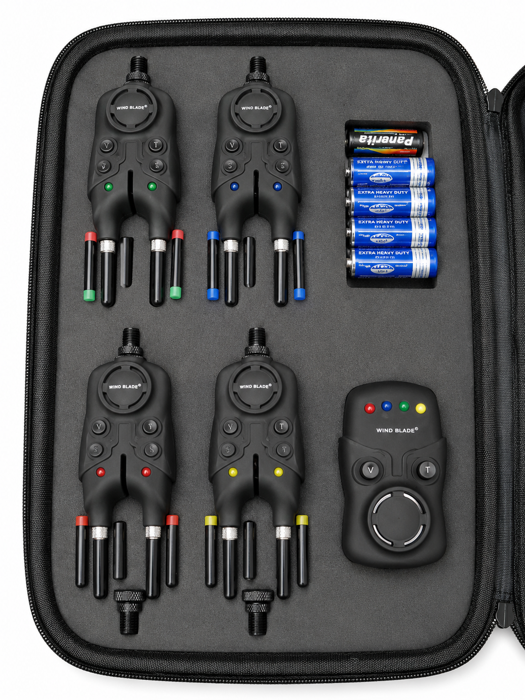 Set 4 Senzori Windblade cu Statie SG-K3 – Sistem Wireless pentru Pescuit la Crap
