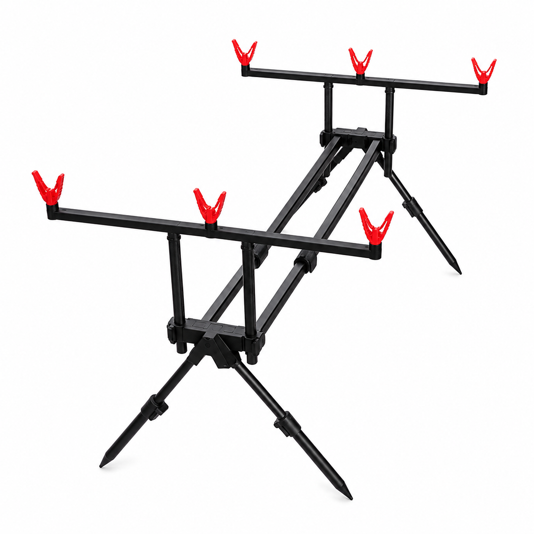 Rod Pod WindBlade 3 Posturi cu Capete Rosii – Suport Stabil pentru Lansete de pana la 3,60 m