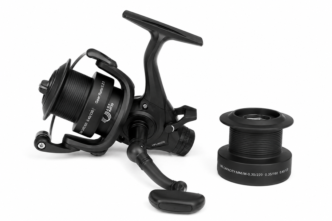 Mulineta Windblade HFL 6000 cu Baitrunner + Tambur de Rezerva Long Cast – 8 Rulmenti