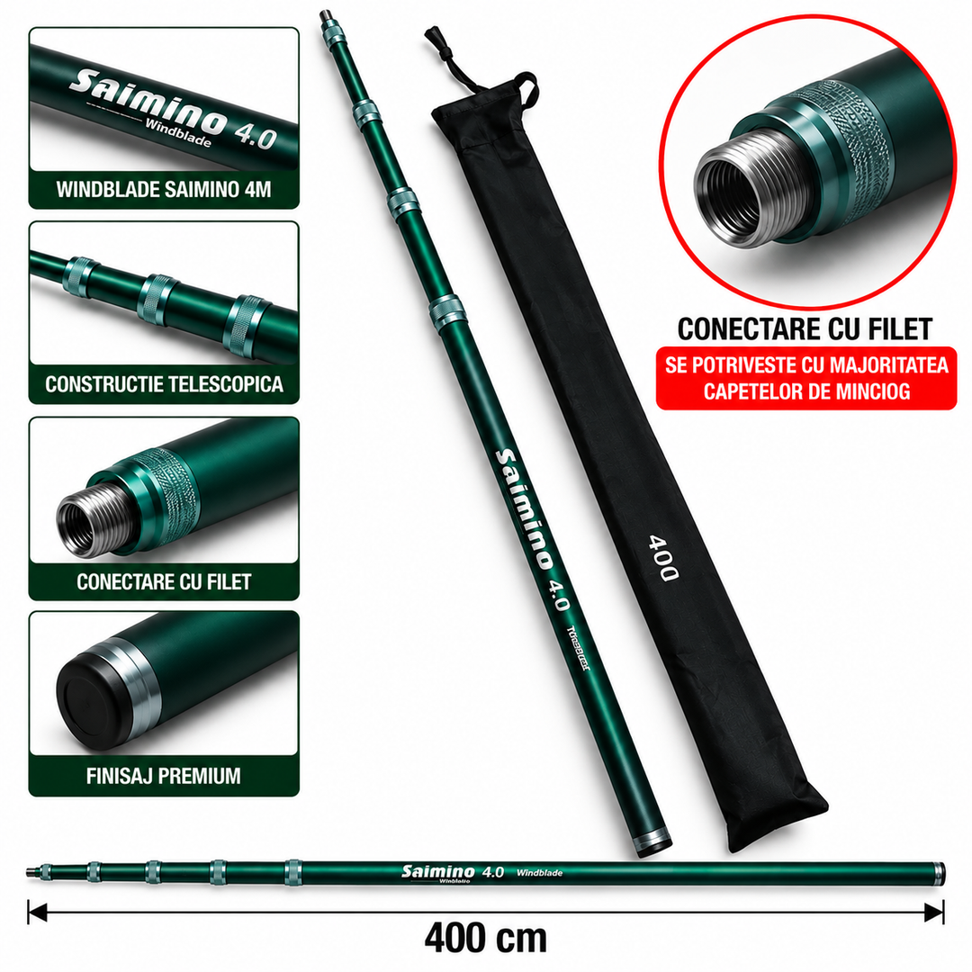 Coada Minciog Carbon Windblade Saimino 400cm – 4 Metri