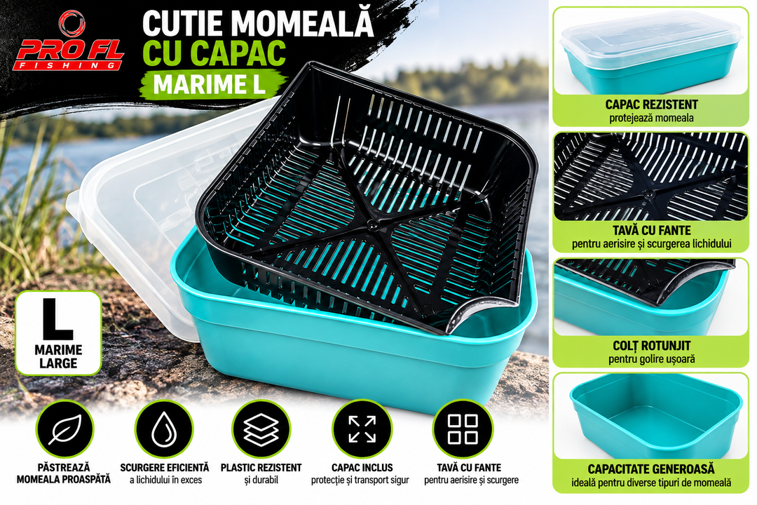 Cutie Momeala PRO FL cu Capac Marime L