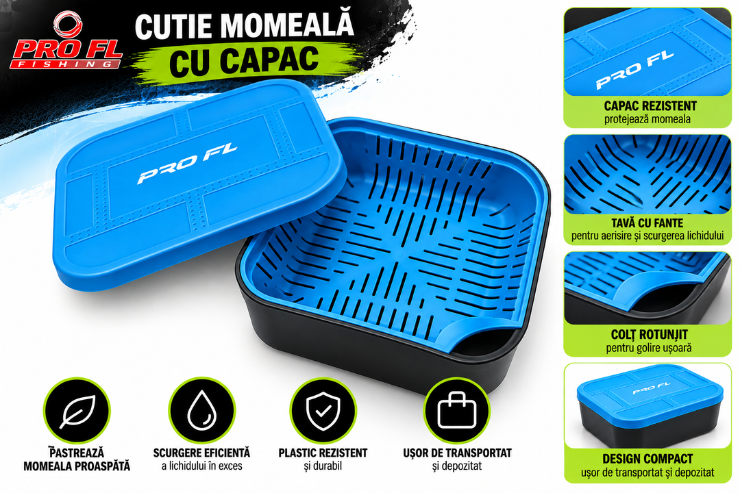 Cutie Momeala PRO FL cu Capac – Model DEH95T