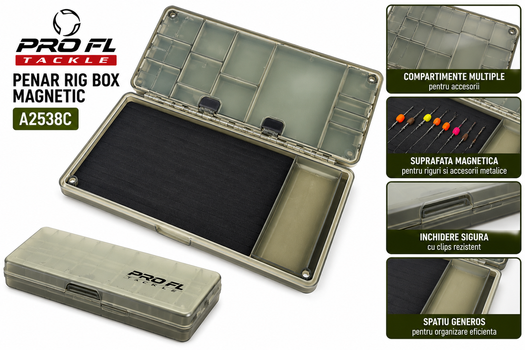 Penar Rig Box Magnetic PRO FL A2538C – Cutie pentru Monturi si Accesorii Pescuit