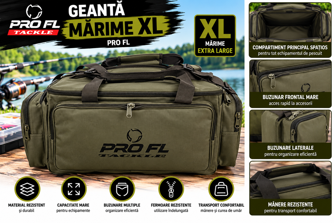 Geanta PRO FL Marime XL – Geanta pentru Accesorii si Echipamente de Pescuit