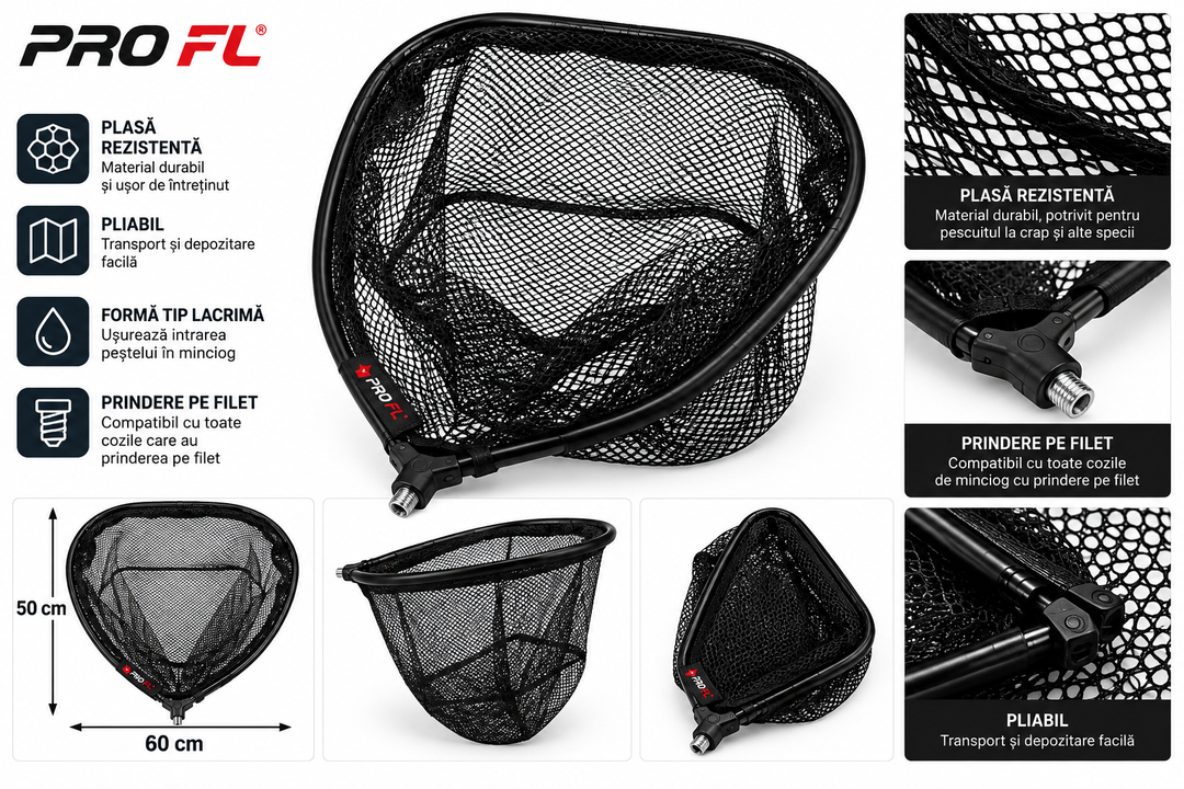 Cap Minciog Pliabil PRO FL Negru 5060 – 50x60 cm