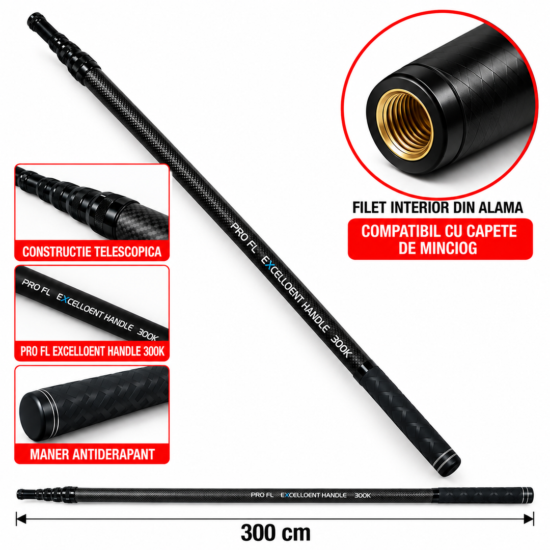 Coada Minciog Telescopica PRO FL Excelloent Handle 300K – 300cm