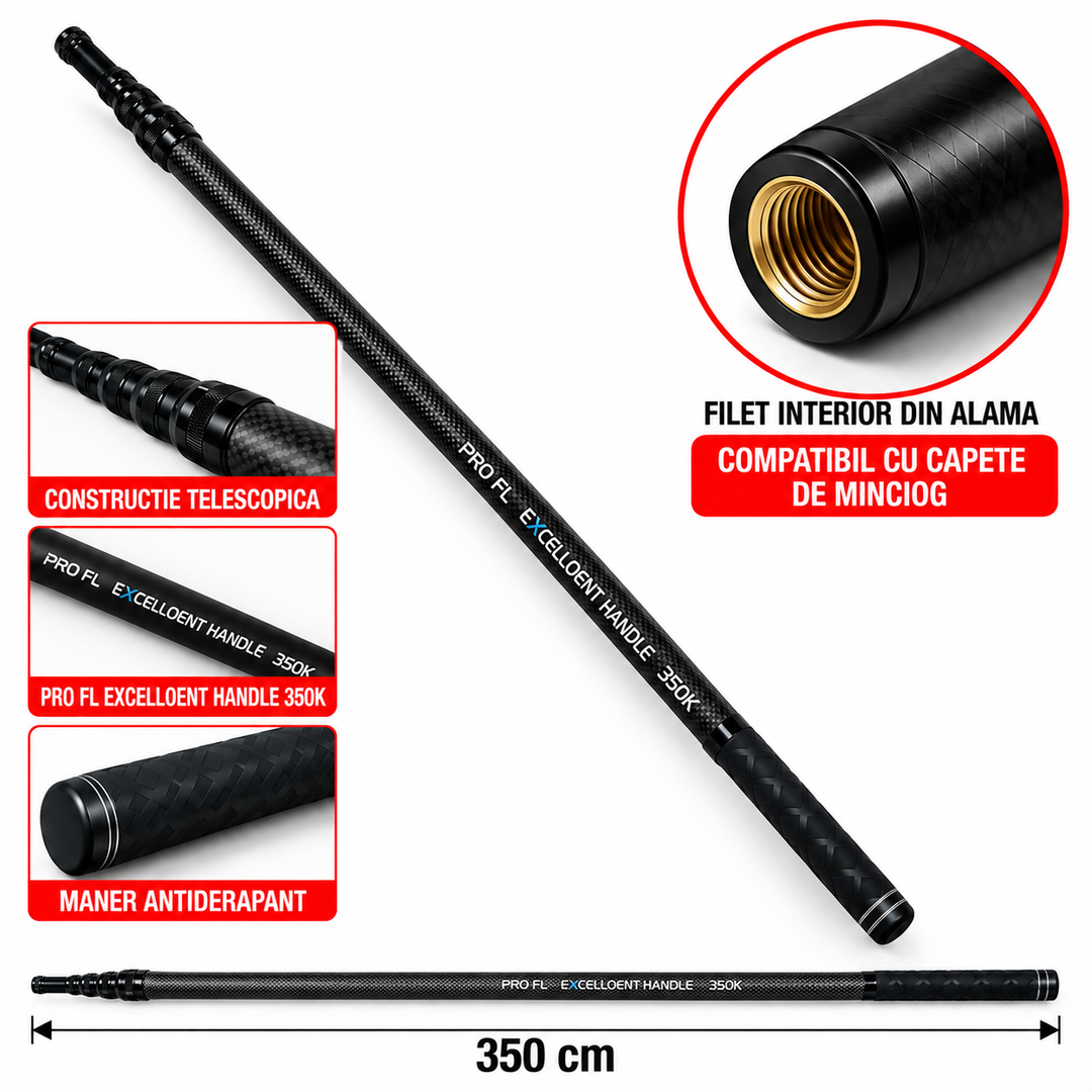 Coada Minciog Telescopica PRO FL Excelloent Handle 350K – 350cm