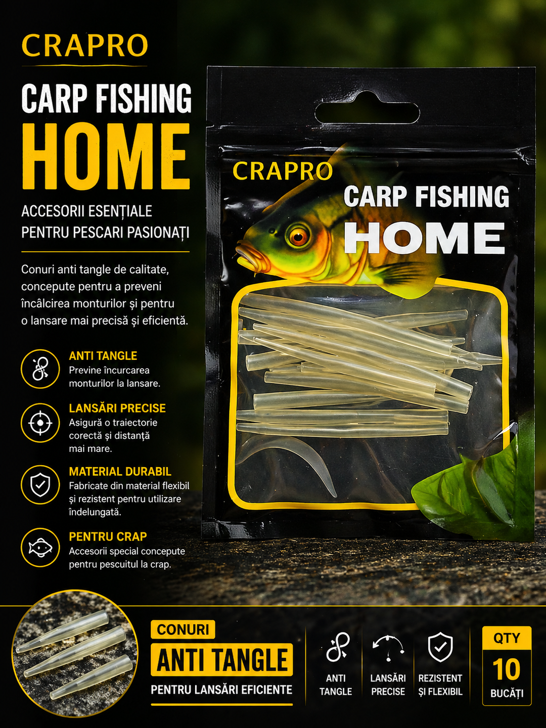 Conuri Antitangle Transparente CRAPRO 10buc